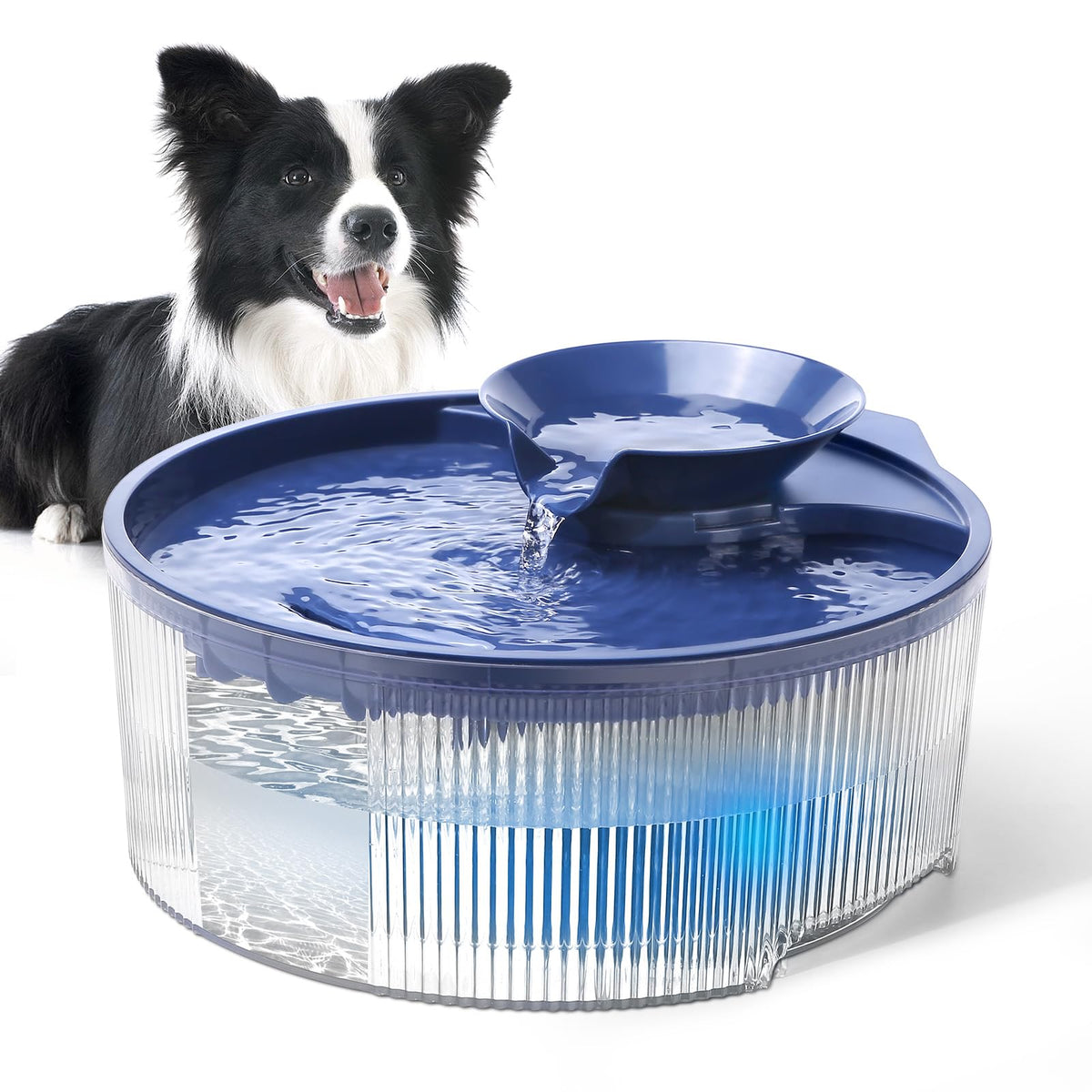 BFLICROY 170oz/5L Dog Water Fountain Large Extra Quiet Pet Water Fountain Automatic Dog Water Bowl Dispenser with LED Light Multi-Filtration Cat Water Fountain for Dogs and Cats