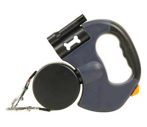 Auto Double Dog Leash — Telescopic with Light