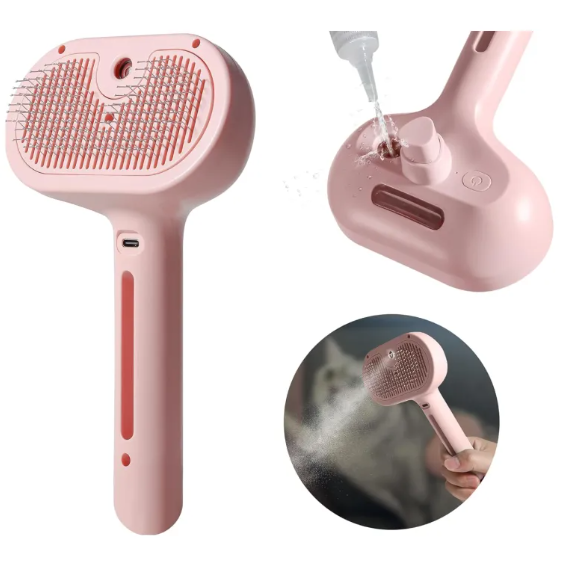 Pet Hair Spray Brush — Built-In Water Tank