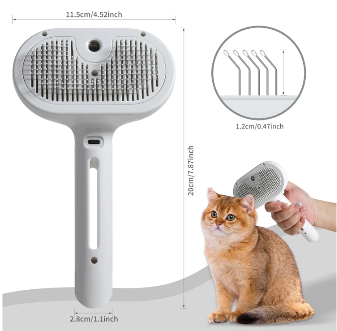 Pet Hair Spray Brush — Built-In Water Tank